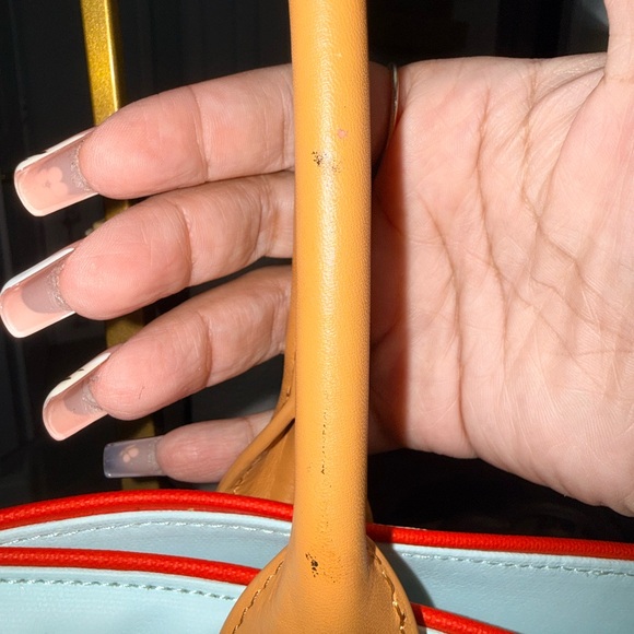 Tory Burch light blue and red Tote Bag - Picture 3 of 10